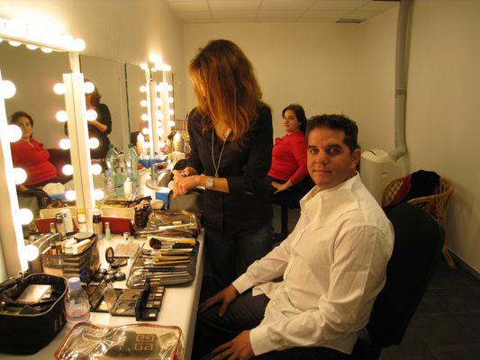 Preparing for TV show