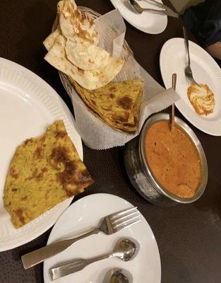 Missi Roti and the butter naan it comes with entree. The korma was just right, mild spicy, creamy without excess, not too salty.