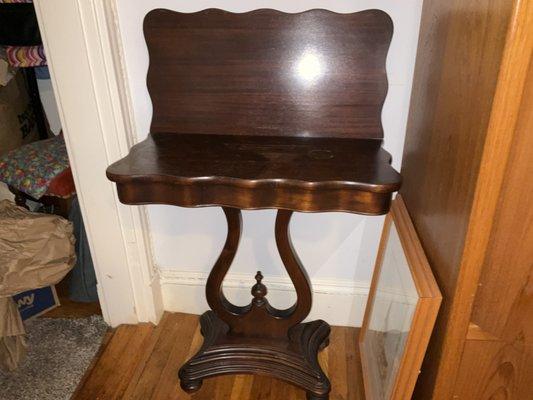 Set of two mahogany tables late 1940s.excellent condition except top surfaces.