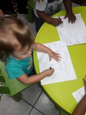 Toddlers handwriting practice