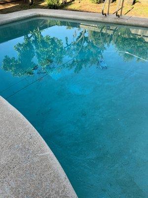 Dirty pool and full skimmer baskets 3 hours after it was serviced.