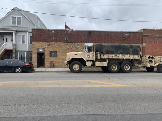 The view from the street: VFW 2978 as seet from Kedzie Ave looking east.