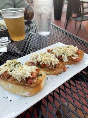 Crab bruschetta