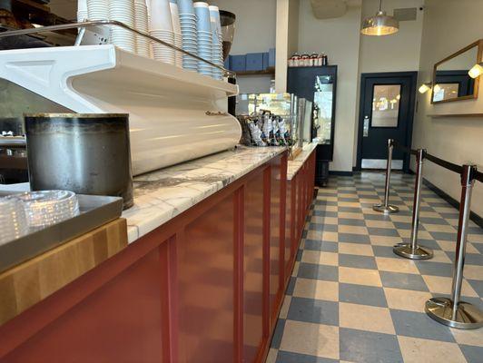 Espresso machine and pastry display