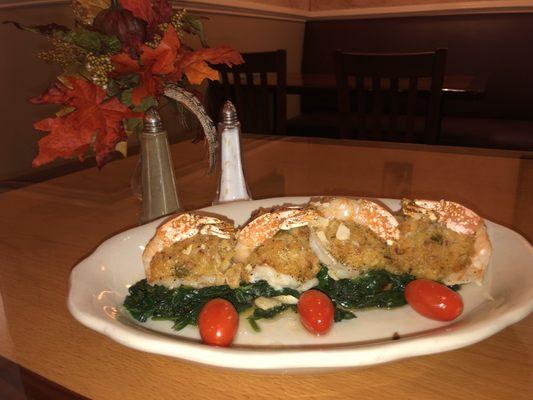 One of our Dinner Specials "Stuffed Shrimp"