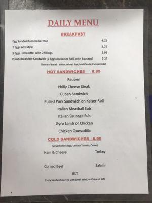 Menu Side 2