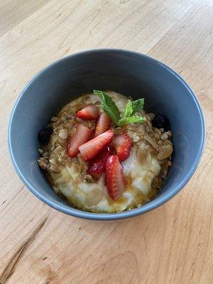 brunch yogurt and granola bowl