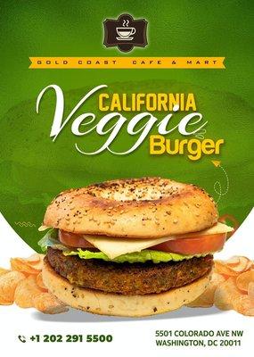 Veggie Burger (Carrots,peas,broccoli & Spinach join forces) with multigrain brad,pepper jacket