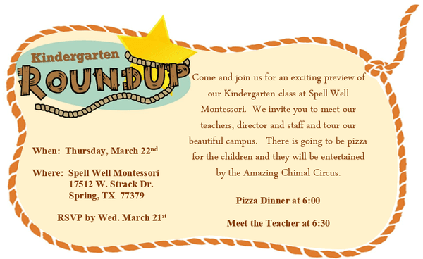 Kindergarten Roundup March 22nd, 2018