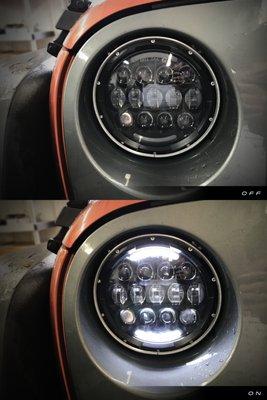 Jeep wrangler led headlight upgraded.