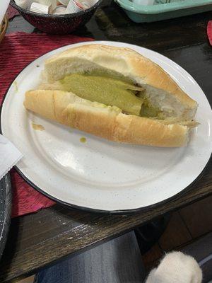 Torta De Tamal with Green Salsa.