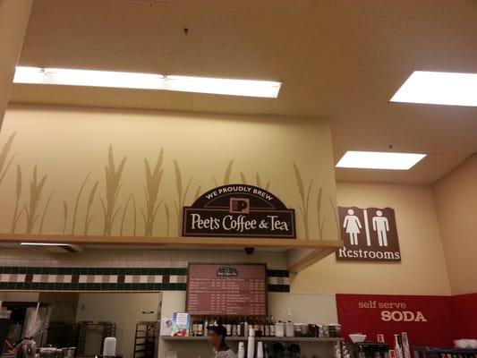 This peets is all the way in the back..next to the bathroom. . So when u walk in make a left... head down to the deli