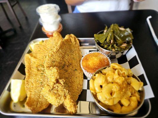 Catfish entree with 2 sides