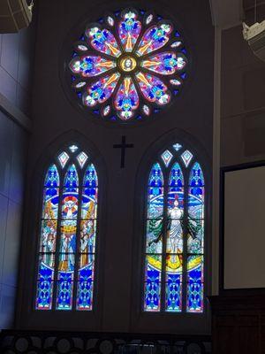 Beautiful stained glass in the sanctuary