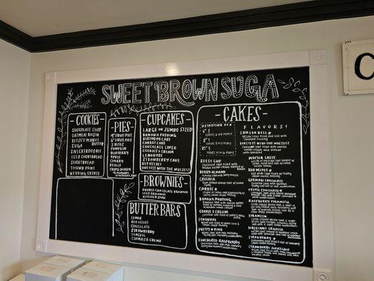 Sweets menu