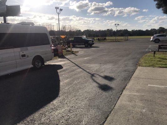 Second entrance for larger RVs. Propane refill at the rear.