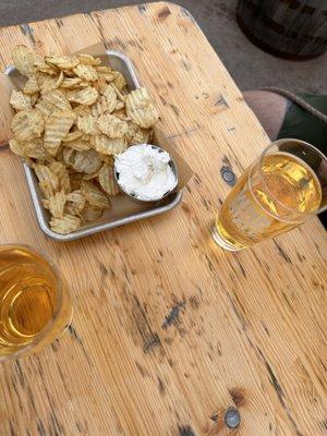 Kettle chips + Top the Tater dip