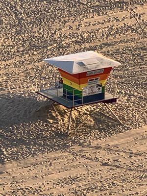 Rainbow lifeguard tower