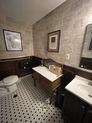 Attractive restrooms with a "French" vibe