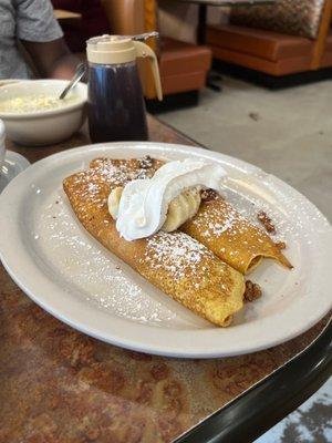 Banana Nut sweat cream crepes