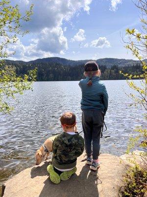 Enjoying the views of Lake Padden