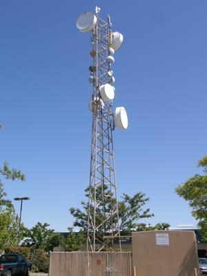 The DigitalPath microwave tower at the Chico, CA airport. Shipping truckloads of bandwidth daily throughout Northern California.