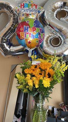 Birthday flowers from my Dad  He knows I love sunflowers