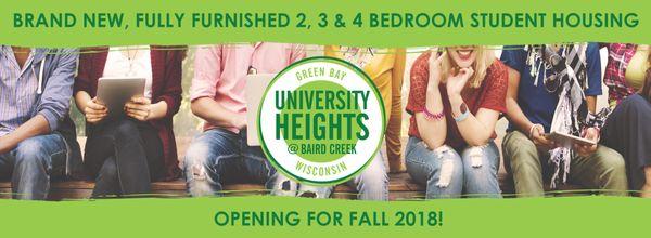 Brand New Student Housing Opening Fall 2018 Managed bu BMOC, Inc.