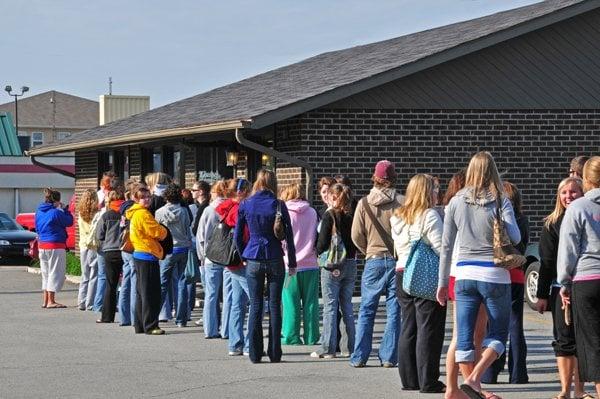 Students line up at Young America Realty