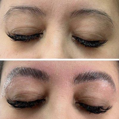 Eyebrow Lamination and Threading