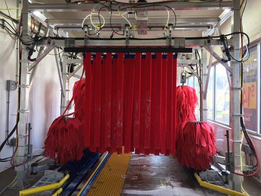 Soft cloth car wash tunnel. Gentle cleaning, safe for your car and better for the environment.