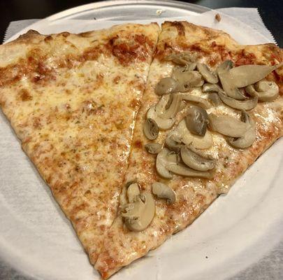 Cheese and mushroom slices