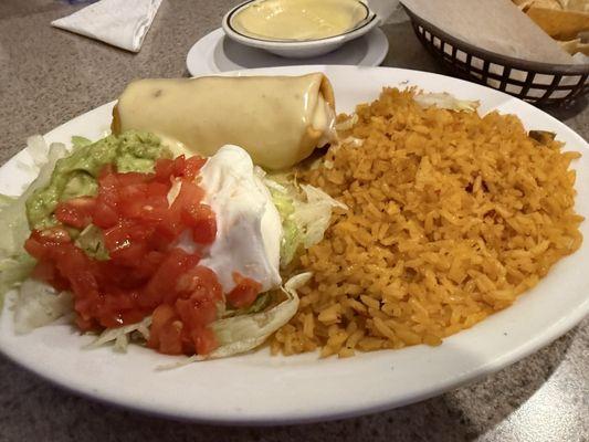 Chimichanga with the Al pastor meat.