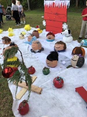 10/23/18. Tuesday evening. 26th Annual Pumpkin Shine on Line. Peanuts!!