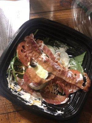 Small Subway salad with nothing chopped