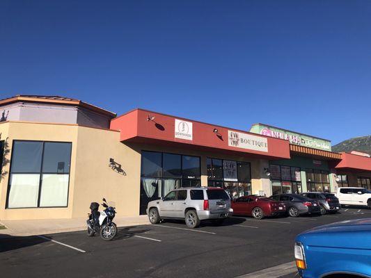 View of building and signage.