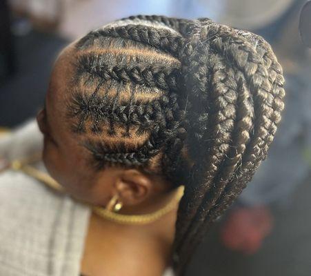 Braided up ponytail