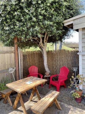 Back patio seating