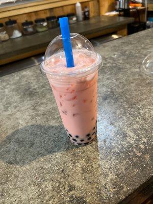 Strawberry bubble tea