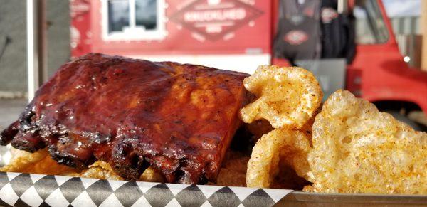 Smoked Babyback Ribs & fresh popped pork cracklins #BBQ Kalispell MT