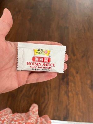 This is all the hoisin sauce I get. Every. Single. Time. Even when I ask for extra.