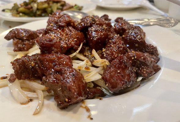 French style, stir-fried, black pepper steak