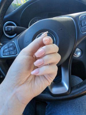 Nude pink nails