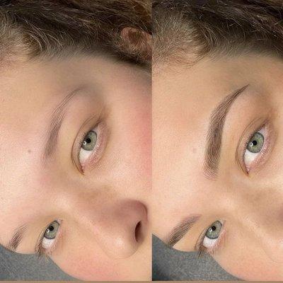 Eyebrow threading and tint