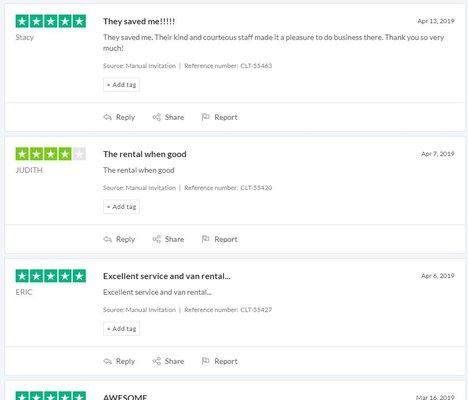 We rank high on TrustPilot! These are   just a few customers who have left reviews.