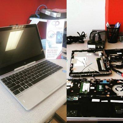 Screen replacement for an 2 in 1 convertible laptop/tablet model. Very time consuming, but definitely doable. We can fix it all.