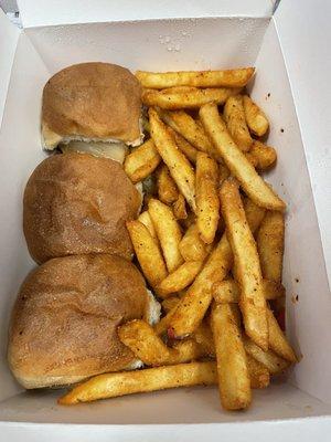 Minions Slider-O- with Cajun fries