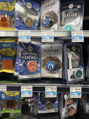 Lots of different caviar, at lots of different prices!