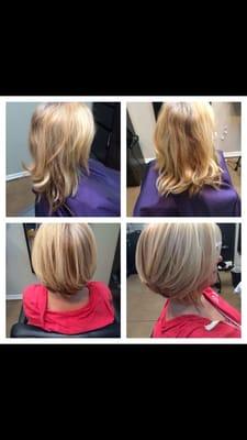 Spring Makeover 2015. Fresh Hilites and Color with a fun layered trendy cut!