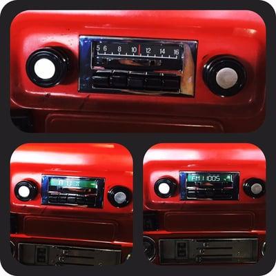 1971 Chevrolet Pickup retro style radio. Add the new upgraded sound without effecting your original look.